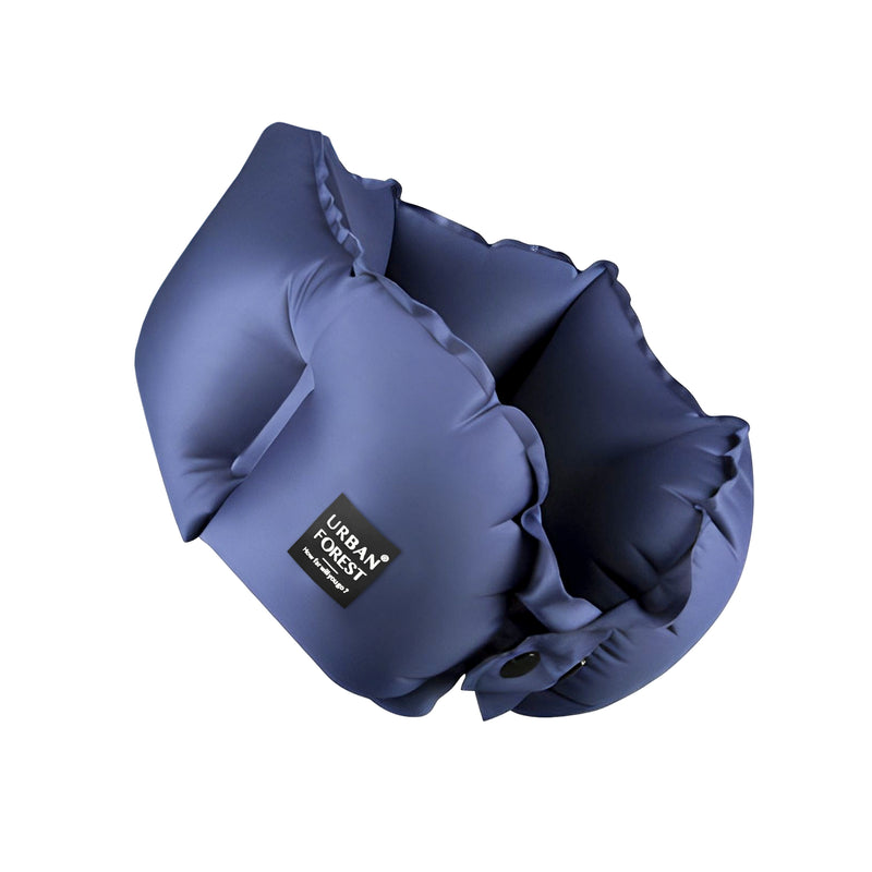Urban Forest Tree Inflatable Neck Pillow Navy Blue
