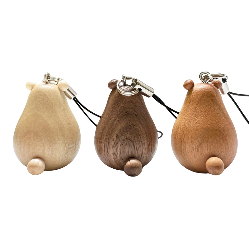 Handmade Natural Wood Keychain Pendant Series Bear