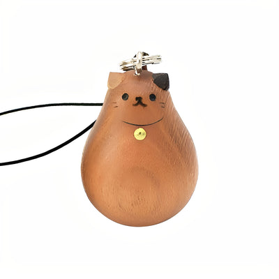 Handmade Natural Wood Keychain Pendant Series Kitty Cat
