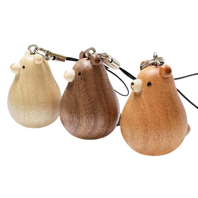 Handmade Natural Wood Keychain Pendant Series Bear