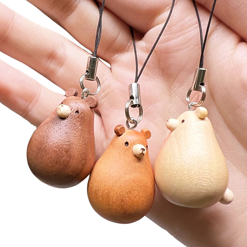 Handmade Natural Wood Keychain Pendant Series Bear