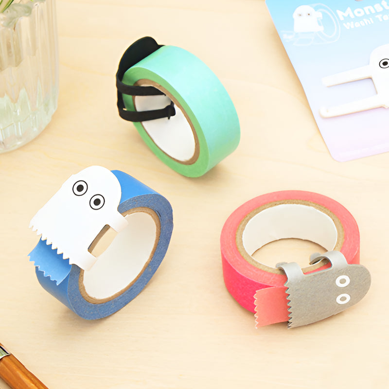 Monster Hug Series Portable Washi Tape Cutter Phone Holder Grey