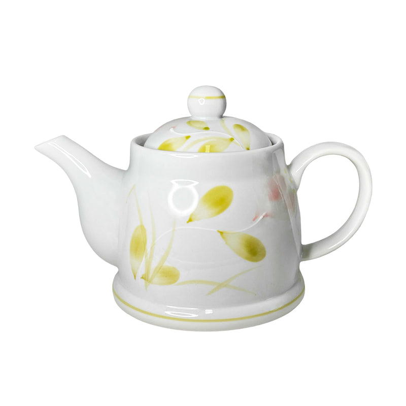 Japanese Ceramic Tea Pot With Handle Lotus