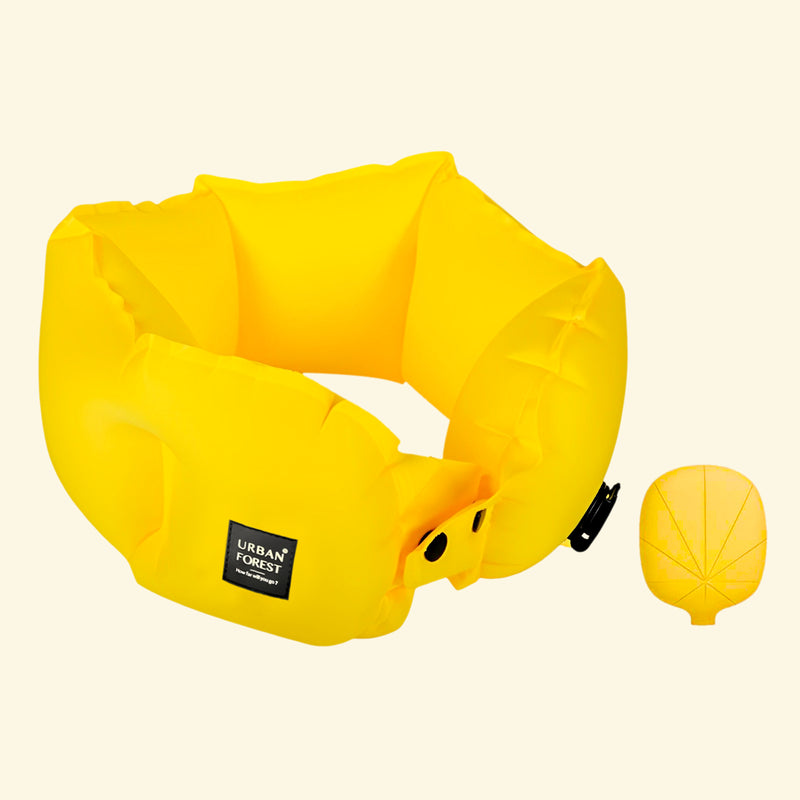 Urban Forest Tree Inflatable Neck Pillow Yellow