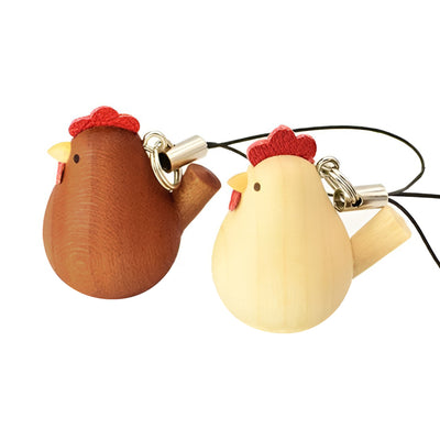 Handmade Natural Wood Keychain Pendant Series Hen Chicken