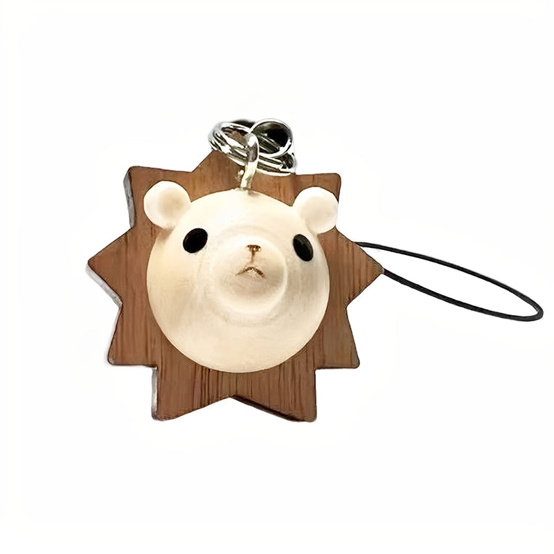 Handmade Natural Wood Keychain Pendant Series Lion