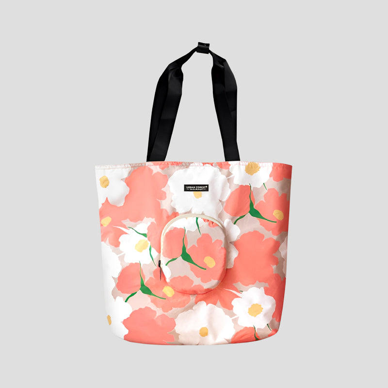 Urban Forest Foldable Tote Bag Meconopsis Pink