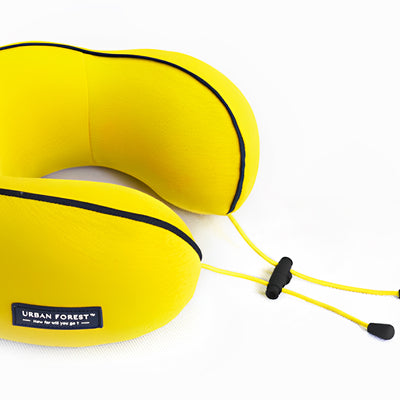 Urban Forest Blossom Travel Neck Pillow Yellow