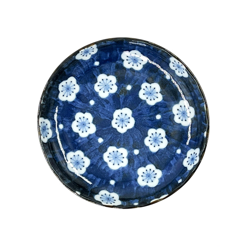 Japanese Ceramic Side Plate 16.5cm Blue Plum