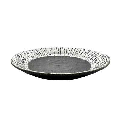 Japanese Mino Ware Serving Plate 23.5cm Black Tide