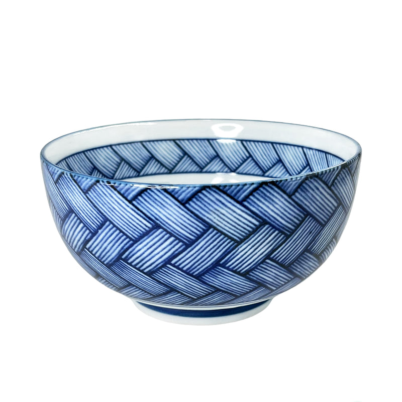 Large Ramen Bowl 19cm Ajiromon Blue