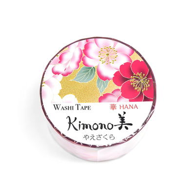 Kimono美 Masking Tape Series Yaezakura ( Gold Leaf Gradation )