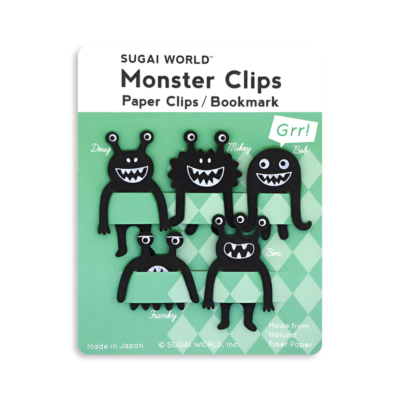 Monster Paper Clip Bookmark Series Black