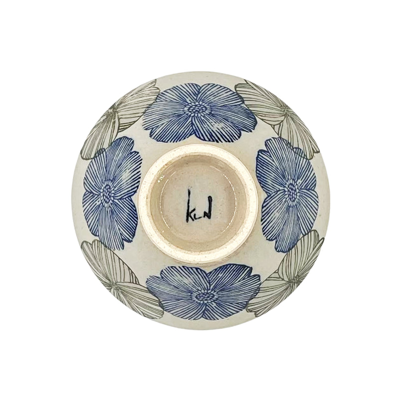 Hasami Line Flower Pottery 11cm Rice Bowl