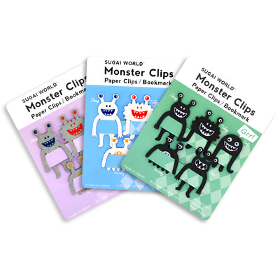 Monster Paper Clip Bookmark Series Grey