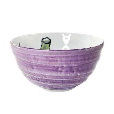 Japanese Ceramic Rice Bowl 13.5cm Eggplant Purple