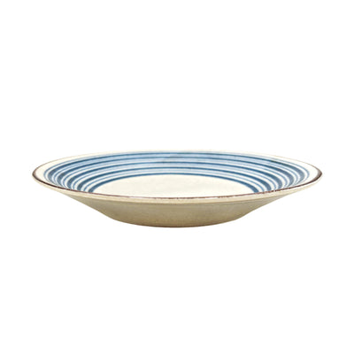 Japanese Ceramic Serving Bowl PAIKAJI 24cm Indigo Swirl