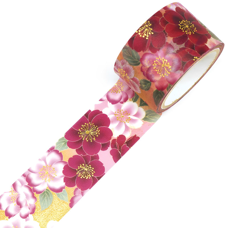 Kimono美 Masking Tape Series Yaezakura ( Gold Leaf Gradation )