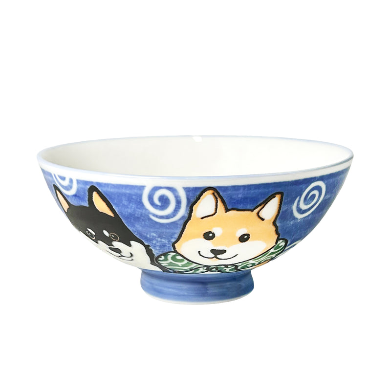 Japanese Ceramic Rice Bowl 14cm Shiba Brothers Blue