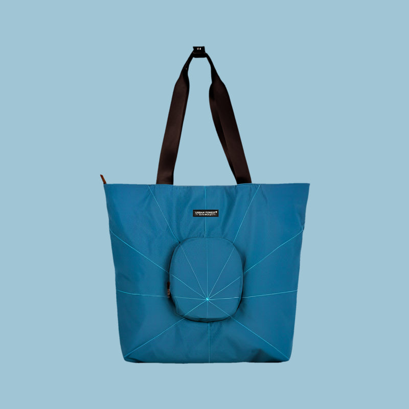 Urban Forest Foldable Tote Bag Ocean Blue