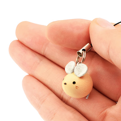 Handmade Natural Wood Keychain Pendant Series Mouse