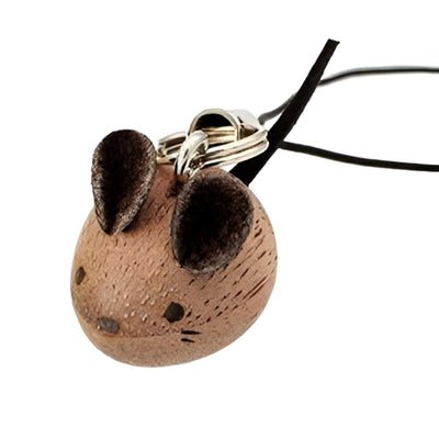 Handmade Natural Wood Keychain Pendant Series Mouse