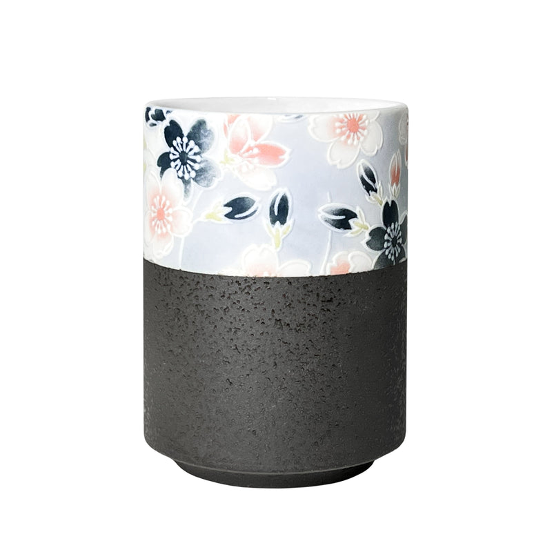 Japanese Ceramic Tea Cup Sakura Black 250ml