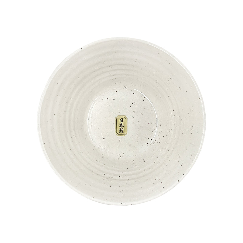 Japanese Ceramic Rice Bowl 13.5cm Spiral White