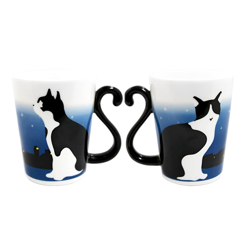 Hot Water Color Change Mug Series Dawn Cat(A Pair Of Two)