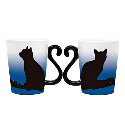 Hot Water Color Change Mug Series Dawn Cat(A Pair Of Two)