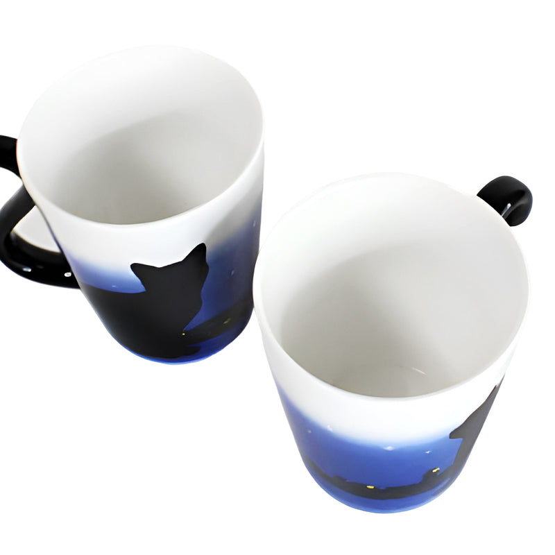 Hot Water Color Change Mug Series Dawn Cat(A Pair Of Two)