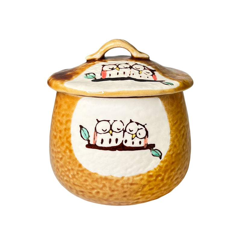 Ceramic Chawanmushi Soup Bowl With Lid Owls