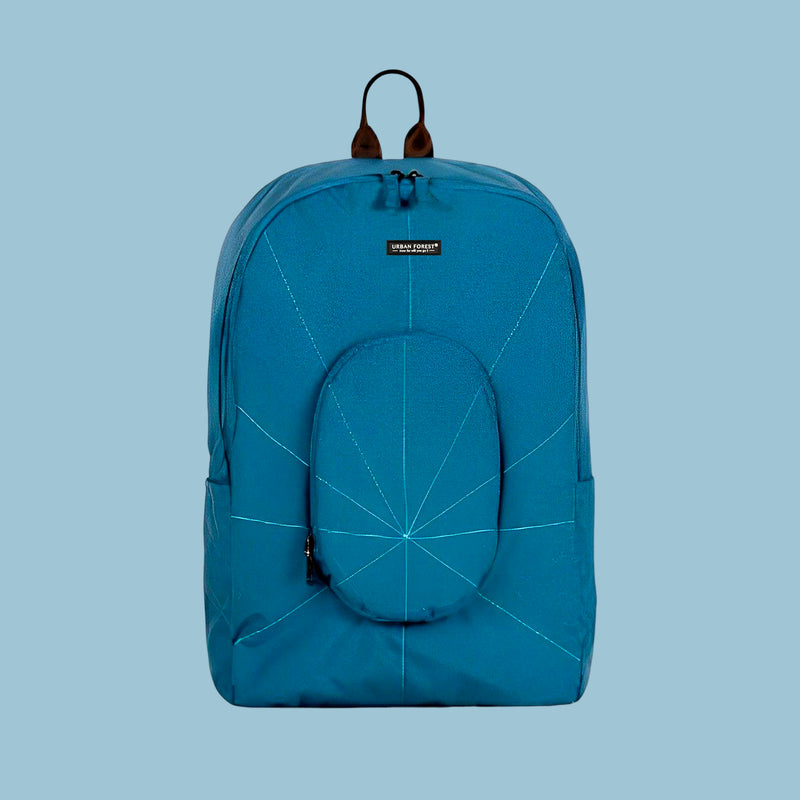Urban Forest Tree Foldable Backpack Bag Ocean Blue