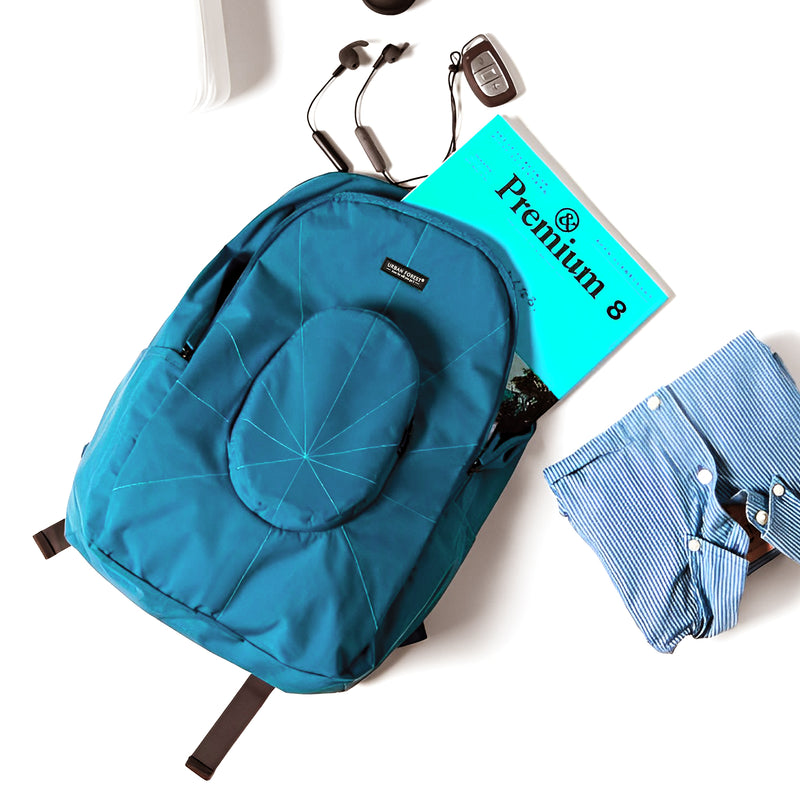 Urban Forest Tree Foldable Backpack Bag Ocean Blue