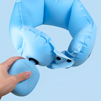 Urban Forest Tree Inflatable Neck Pillow Light Blue