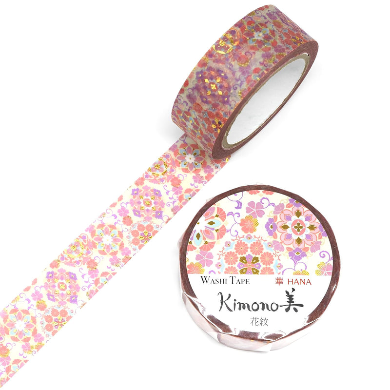 Kimono美 Masking Tape Series Flower Crest ( Gold Leaf Gradation )